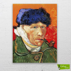 Van-Gogh-Self-Portrait-with-Bandaged-Ear-an-Pipe-cizilmis-tuval