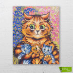 anne-kedi-ve-üç-bebek-louis-wain-mama-kityy-with-3-babies-cizilmis-tuval-1