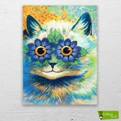 çiçek-bakışlı-kedi-cizilmis-tuval-1