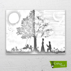 zaman-içinde-silüet-cizilmis-tuval