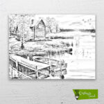 küçük-iskeledeki-manzara-cizilmis-tuval