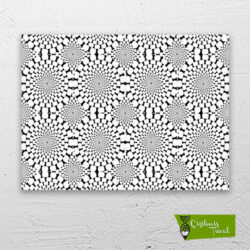 optik-illüzyon-cicek-cizilmis-tuval