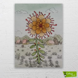 tarladaki-cicek-flower-in-field-cizilmis-tuval-1