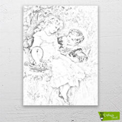 kirdaki-cocuklar-cizilmis-tuval